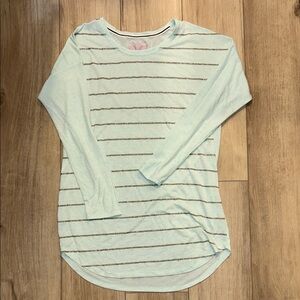 Victoria's Secret Light Blue Striped Pajama Top